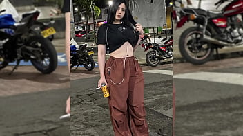 Sexe la nuit en forêt avec une brune filmée